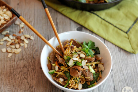 Tangy Beef Ramen Noodle Bowls