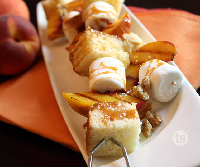 Grilled Peach and Pound Cake Kabobs