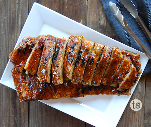 Honey Bourbon Glazed Ribs