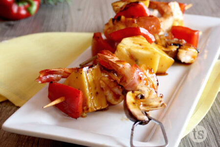 Bacon-Wrapped Shrimp Teriyaki Kabobs