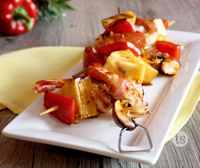 Bacon-Wrapped Shrimp Teriyaki Kabobs