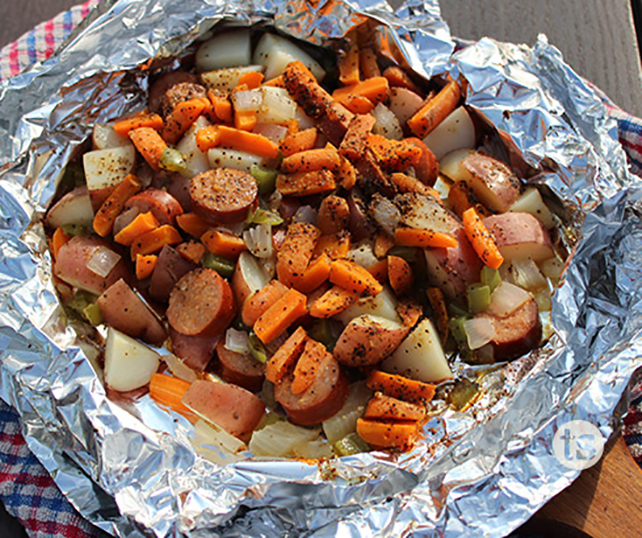 Chicken Sausage Foil-Pack Dinner