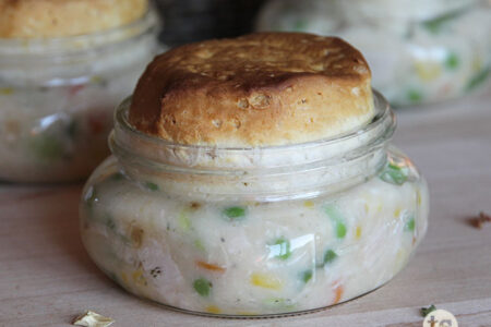 Chicken Pot Pie in Mason Jars