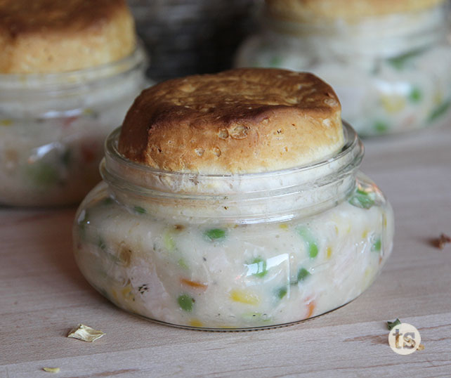 Chicken Pot Pie in Mason Jars