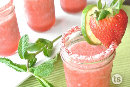 Frozen Strawberry-Mint Mojitos