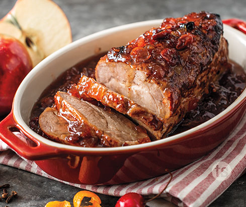 Spiced Apple Berry Roasted Pork