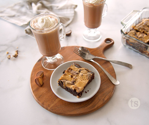 Peanut Butter Brownie with Hot Mocha