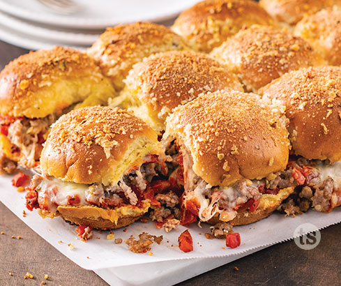 Pull-Apart Cheesy Pizza Sliders