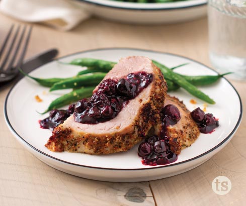 Roasted Pork Loin with Balsamic Berry Sauce