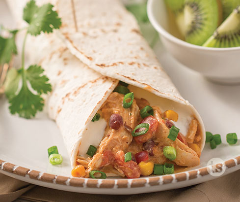 Slow Cooked Salsa Chicken Wraps