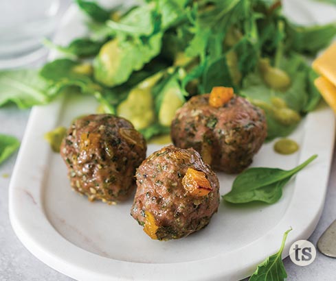 Spinach Apricot Breakfast Meatballs