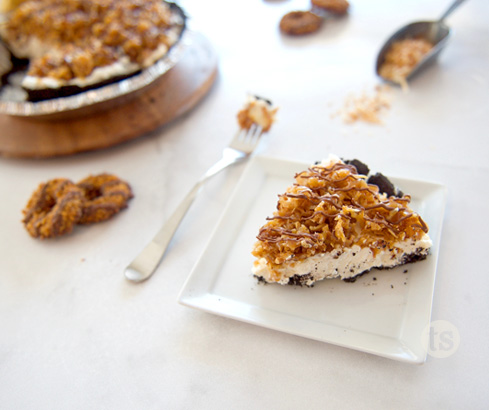 close-up slice of cheesecake on plate