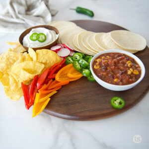 charcuterie board with fresh peppers