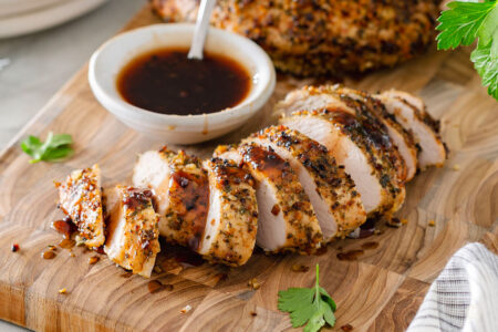 Air-Fried Turkey Tenderloin with Berry Sauce