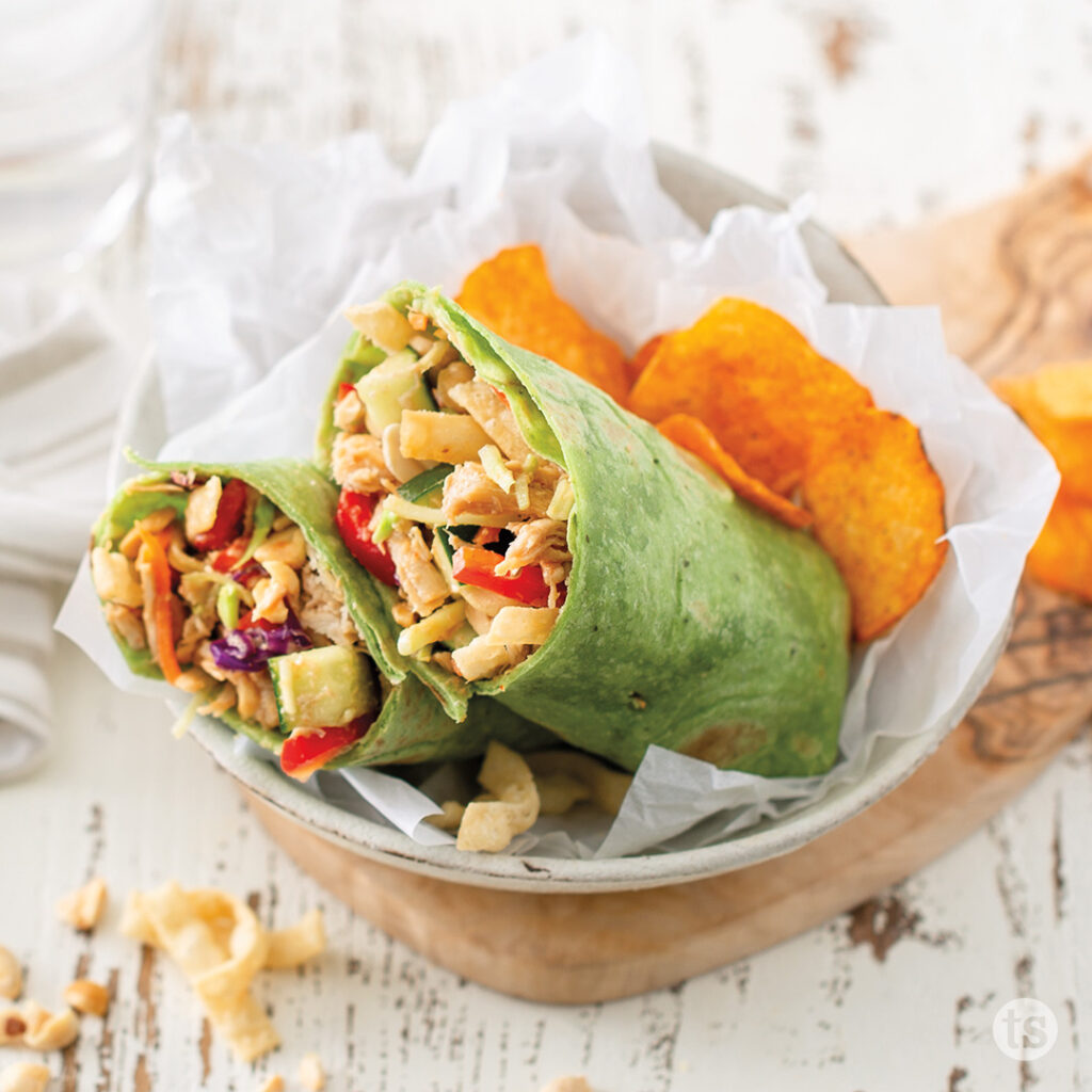 Try these Thai Peanut Chicken Wraps