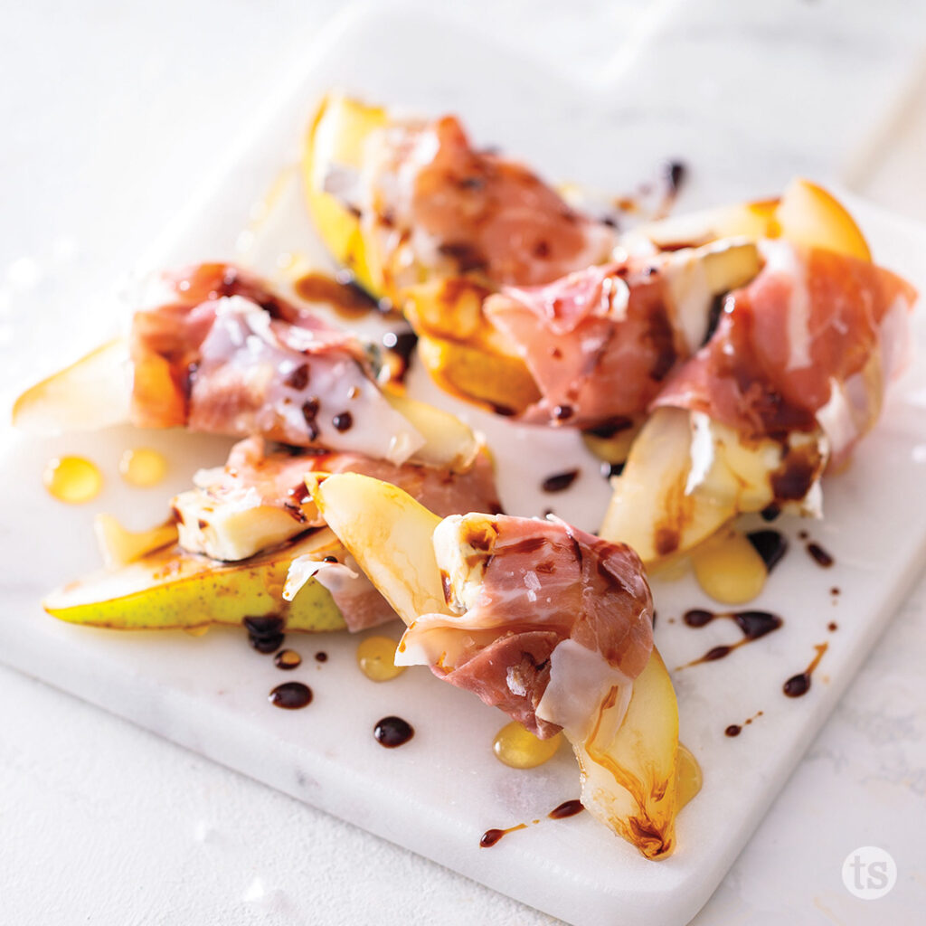 Try these Prosciutto Wrapped Pears & Cheese