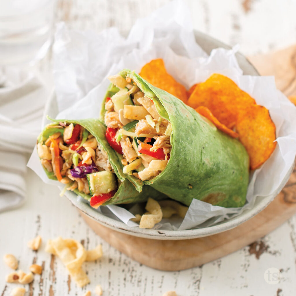 Try these Thai Peanut Chicken Wraps