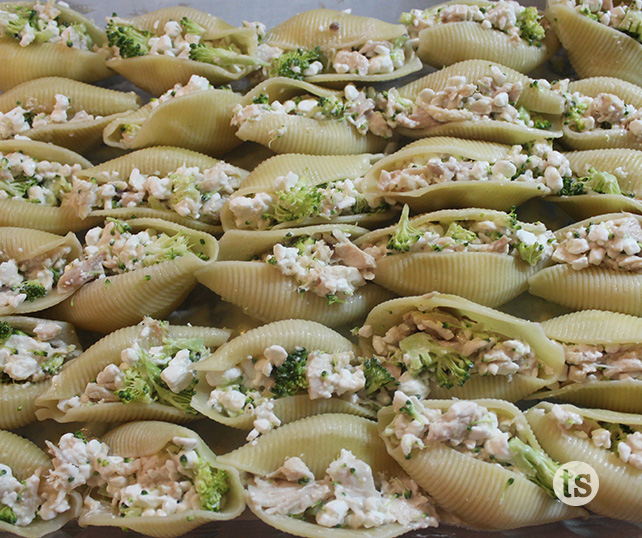 Chicken & Broccoli-Stuffed Shells Prep