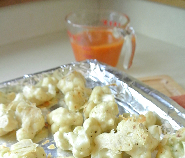 Breaded Buffalo Cauliflower Prep