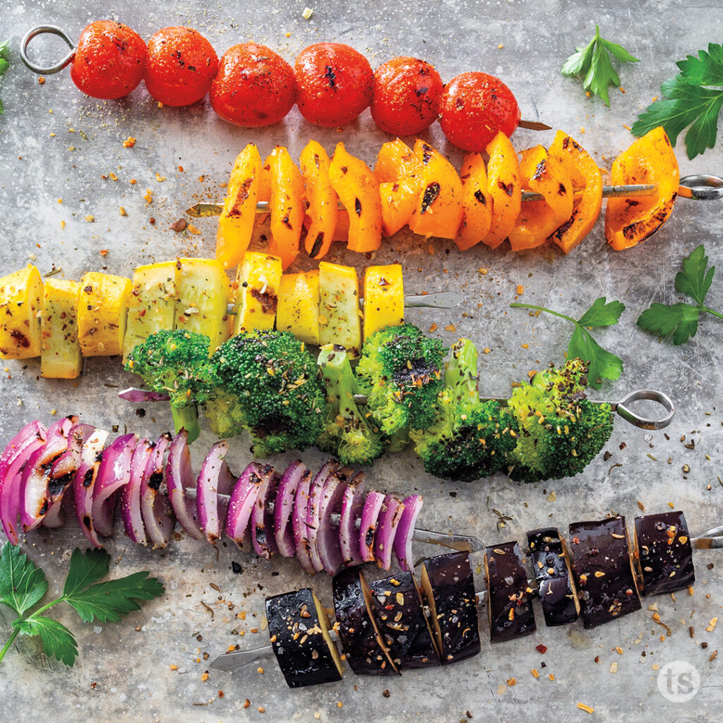 Try these Eat the Rainbow Veggie Kabobs