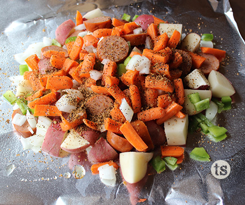 Chicken Sausage Foil-Pack Dinner Prep