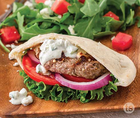 Gyro Style Burgers Recipe | Tastefully Simple