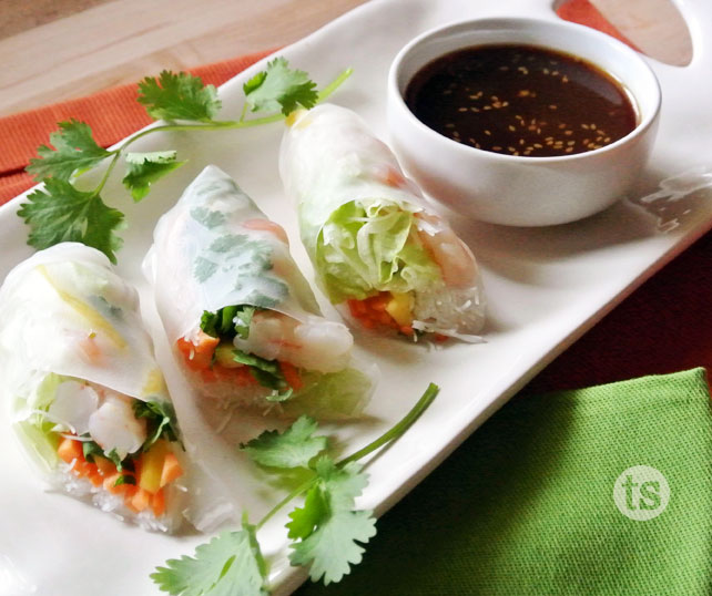 Honey Teriyaki Spring Rolls