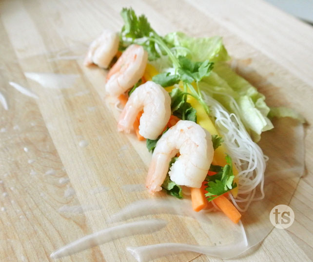 Honey Teriyaki Spring Rolls Prep