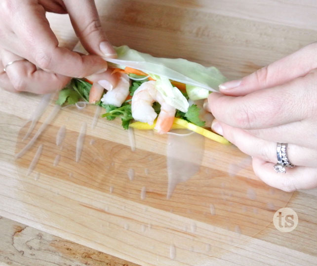 Honey Teriyaki Spring Rolls Prep