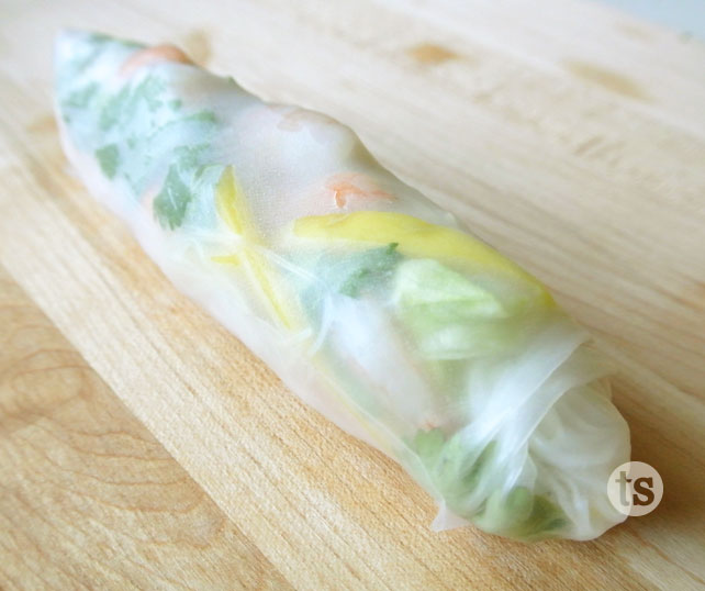 Honey Teriyaki Spring Rolls Prep