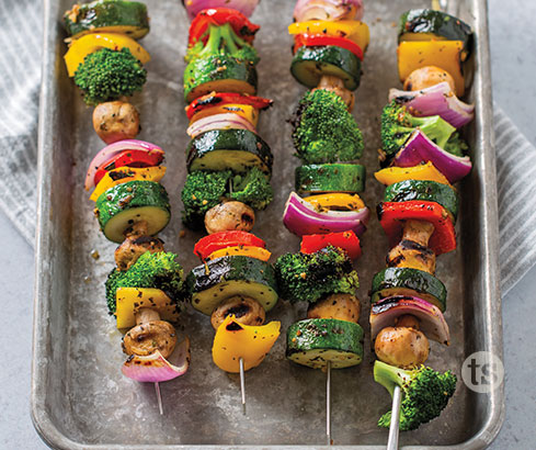 Pesto Grilled Veggie Kabobs recipe | Tastefully Simple