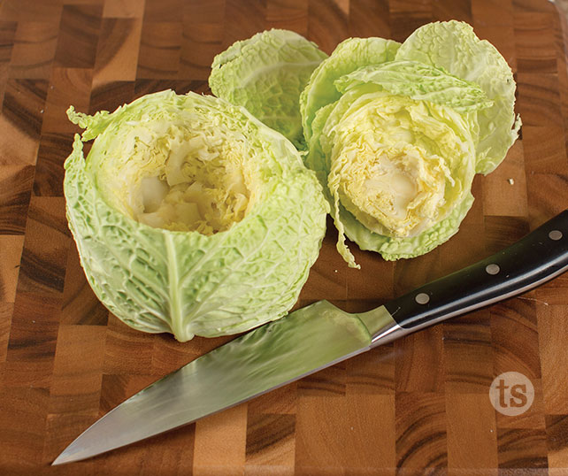 Cabbage Dip Bowl prep