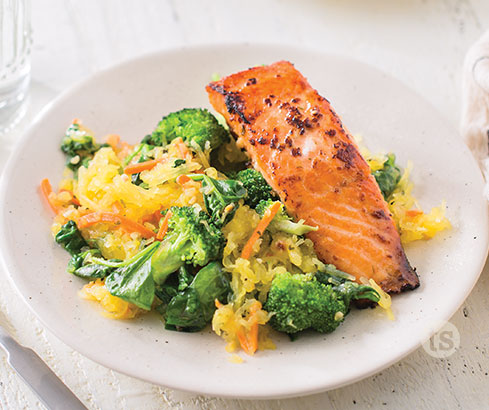 Seared Salmon over Spaghetti Squash recipe | Tastefully Simple