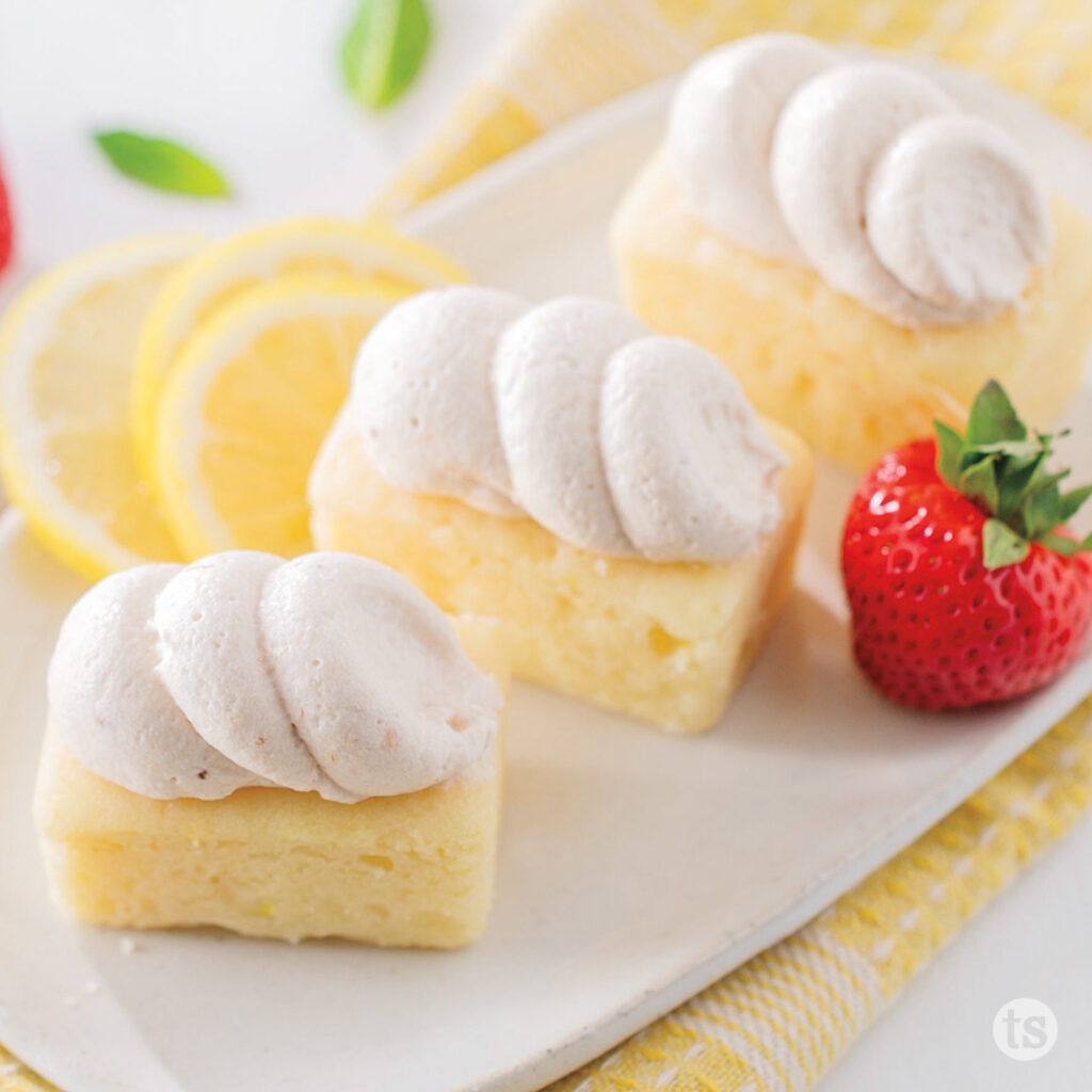 Try these Sunny Lemon & Strawberry Cake Bites