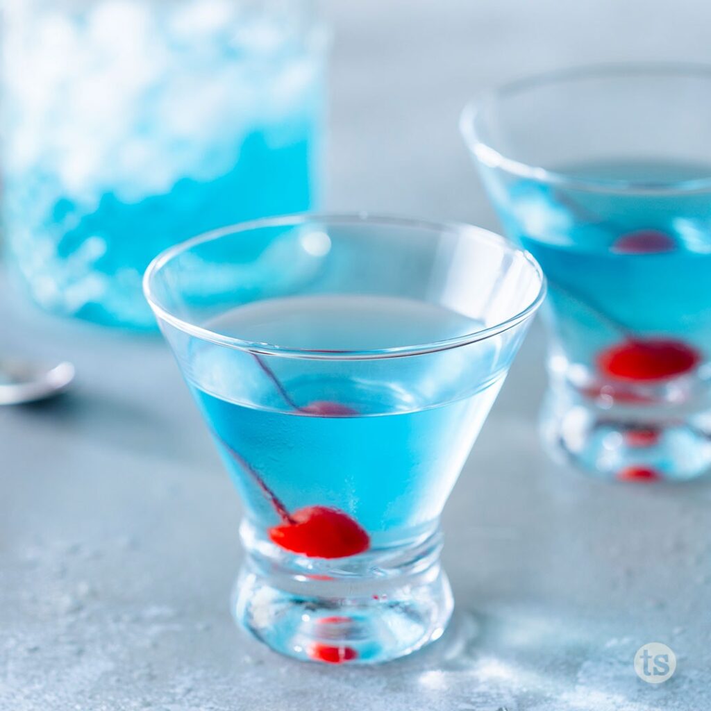 Try these Blue Sapphire Martini