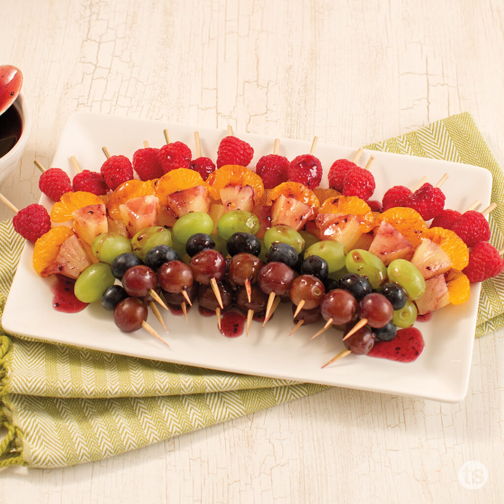 Try these Mini Rainbow Fruit Kabobs