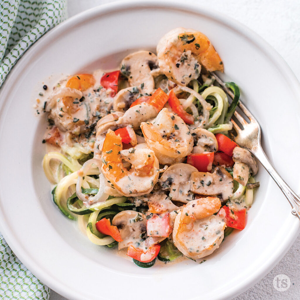 Try this Spinach & Herb Shrimp over Zoodles