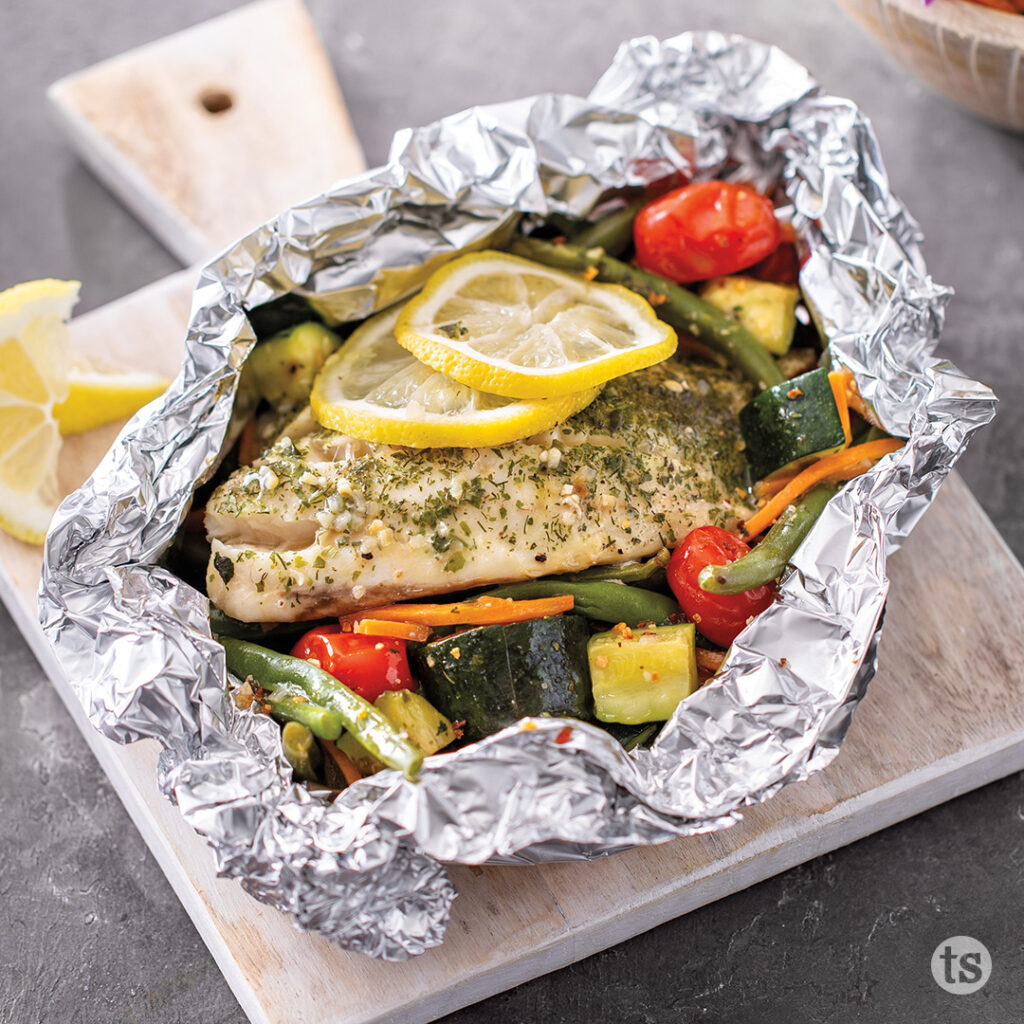 Try these Baked Tilapia & Veggie Foil Packets