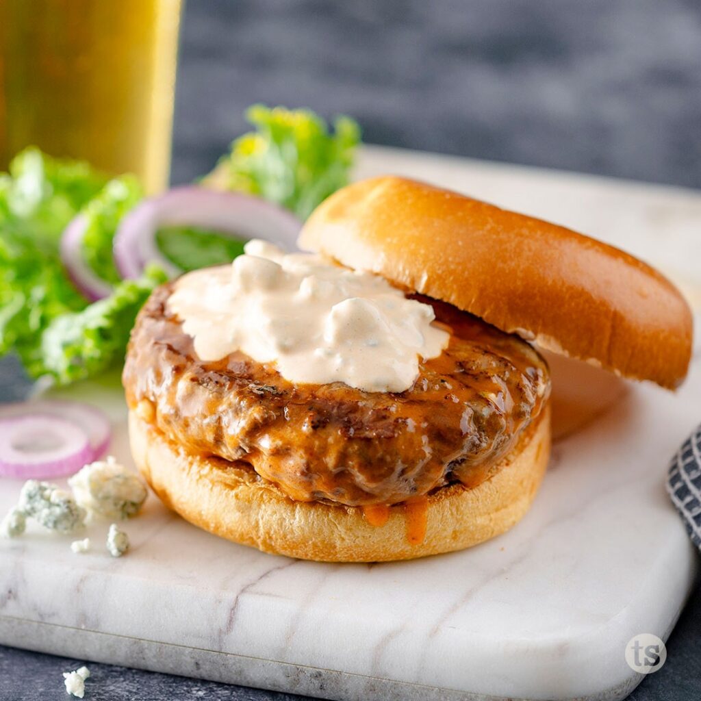 Try these Buffalo Blue Burgers