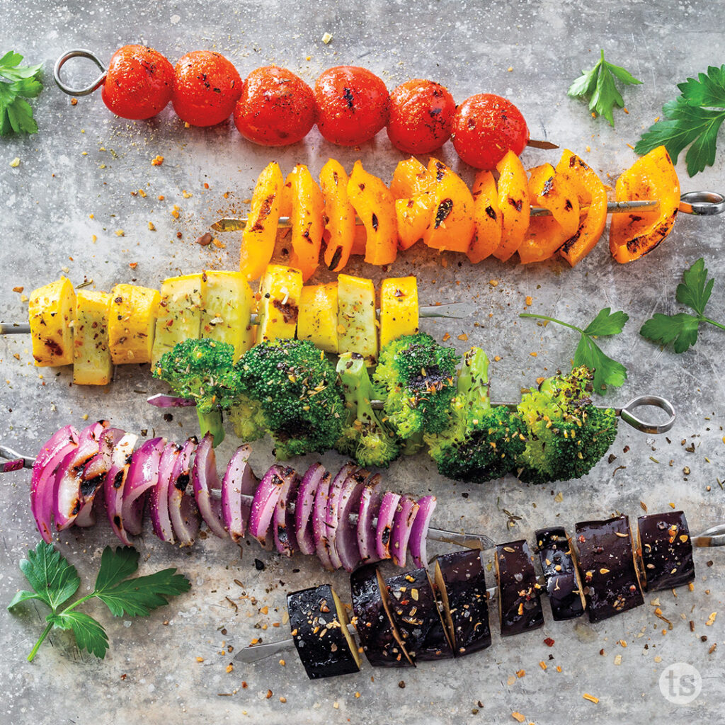 Try these Eat the Rainbow Veggie Kabobs