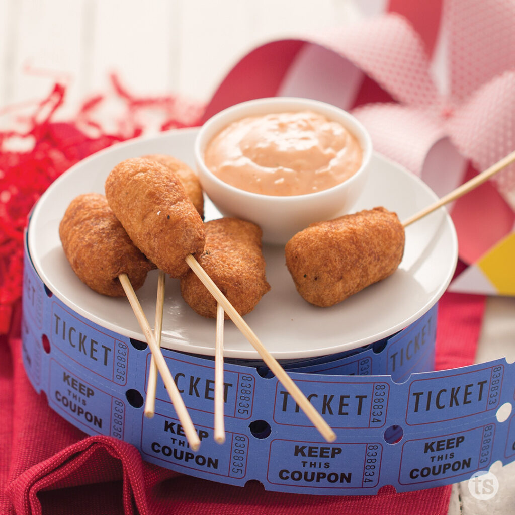 Try these Mini Corn Dogs with Dipping Sauce