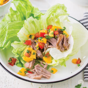 Try these Shredded Pork Tacos with Mango Salsa