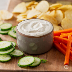 Try this Parmesan Peppercorn Chip & Veggie Dip