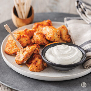 Try these Hot Honey Chicken Bites with Ranch Dip