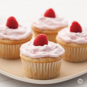Almond Berry Surprise Cupcakes