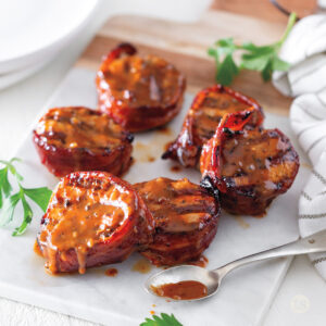 Saucy Bacon Wrapped Pork Tenderloin
