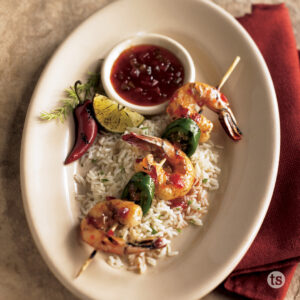 Try these Grilled Shrimp with Sweet Pepper Jalapeño Jam
