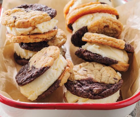 Brookie Bar Ice Cream Sandwiches