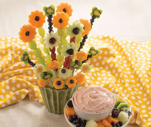 Try these Flower Fruit Kabobs with Luscious Fruit Dip