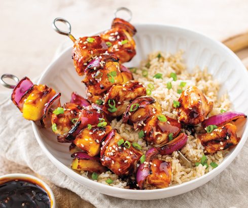 Try these Honey Teriyaki Chicken Kabobs